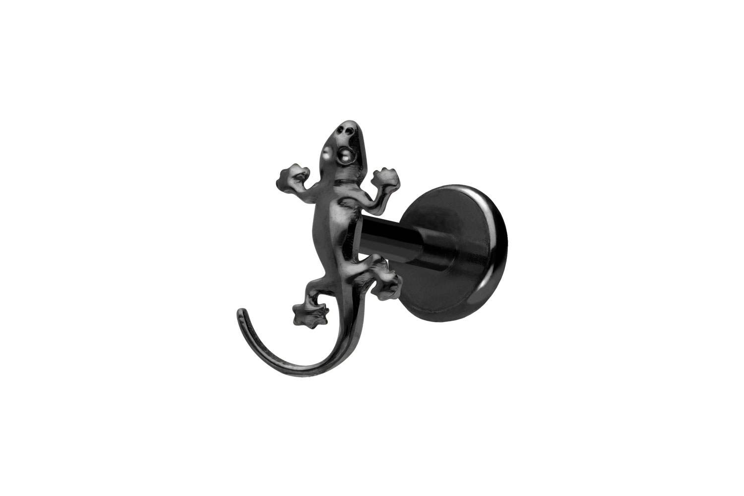 Titan Labret Piercing mit Push Fit GECKO